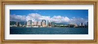 Framed Buildings On The Waterfront, Downtown, Honolulu, Hawaii, USA