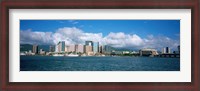 Framed Buildings On The Waterfront, Downtown, Honolulu, Hawaii, USA