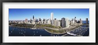 Framed Boats docked at a harbor, Chicago, Illinois, USA