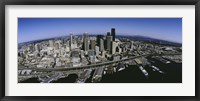 Framed Aerial view of a city, Seattle, Washington State, USA