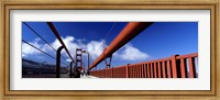 Framed Tourist Walking On A Bridge, Golden Gate Bridge, San Francisco, California, USA