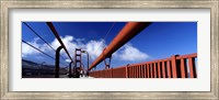 Framed Tourist Walking On A Bridge, Golden Gate Bridge, San Francisco, California, USA