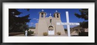 Framed Cross in front of a church, San Francisco de Asis Church, Ranchos De Taos, New Mexico, USA