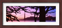 Framed Suspension Bridge Over Water, Golden Gate Bridge, San Francisco, California, USA