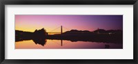Framed Reflection Of A Suspension Bridge On Water, Golden Gate Bridge, San Francisco, California, USA