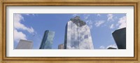 Framed Low angle view of office buildings, Houston, Texas, USA