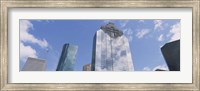 Framed Low angle view of office buildings, Houston, Texas, USA