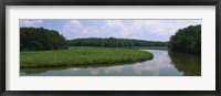 Framed Reflection of clouds in water, Colonial Parkway, Williamsburg, Virginia, USA