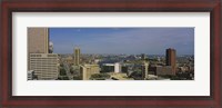 Framed High angle view of skyscrapers in a city, Baltimore, Maryland, USA