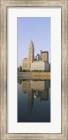 Framed Reflection of buildings in a river, Scioto River, Columbus, Ohio, USA