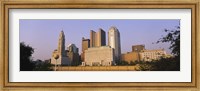 Framed Low angle view of buildings in a city, Scioto River, Columbus, Ohio, USA