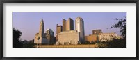 Framed Low angle view of buildings in a city, Scioto River, Columbus, Ohio, USA