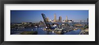 Framed High angle view of boats in a river, Cleveland, Ohio, USA