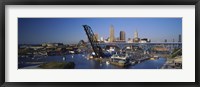 Framed High angle view of boats in a river, Cleveland, Ohio, USA