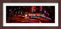 Framed Low angle view of buildings at night, Radio City Music Hall, Rockefeller Center, Manhattan, New York City, New York State, USA