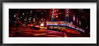 Framed Low angle view of buildings at night, Radio City Music Hall, Rockefeller Center, Manhattan, New York City, New York State, USA