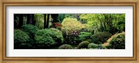 Framed Panoramic view of a garden, Japanese Garden, Washington Park, Portland, Oregon