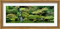 Framed Waterfall in a garden, Japanese Garden, Washington Park, Portland, Oregon, USA