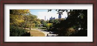 Framed High angle view of a group of people walking in a park, Central Park, Manhattan, New York City, New York State, USA