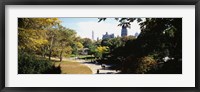 Framed High angle view of a group of people walking in a park, Central Park, Manhattan, New York City, New York State, USA