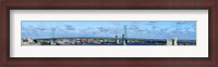 Framed Suspension bridge across a river, Ben Franklin Bridge, Delaware River, Philadelphia, Pennsylvania, USA