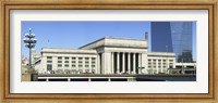Framed Facade of a building at a railroad station, 30th Street Station, Schuylkill River, Philadelphia, Pennsylvania, USA