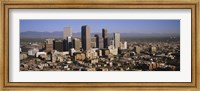 Framed Denver Skyscrapers with mountains in the background, Colorado
