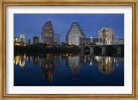 Framed Night view of Town Lake, Austin, Texas