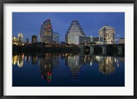 Framed Night view of Town Lake, Austin, Texas