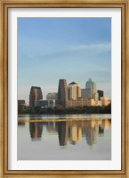 Framed Reflection of buildings in water, Town Lake, Austin, Texas