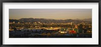 Framed High angle view of a city, San Gabriel Mountains, Hollywood Hills, City of Los Angeles, California, USA