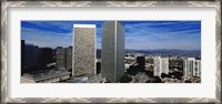 Framed High angle view of a city, San Gabriel Mountains, Hollywood Hills, Century City, City of Los Angeles, California, USA