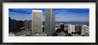 Framed High angle view of a city, San Gabriel Mountains, Hollywood Hills, Century City, City of Los Angeles, California, USA