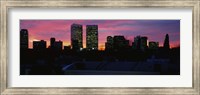Framed Silhouette of buildings in a city, Century City, Los Angeles, California