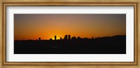 Framed Silhoiette Century City and Westside from Fairfax District, California, USA