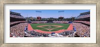 Framed Spectators watching a baseball match, Dodgers vs. Yankees, Dodger Stadium, City of Los Angeles, California, USA