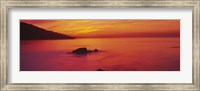 Framed Panoramic view of the sea at dusk, Leo Carillo State Park, Carillo, Los Angeles County, California, USA
