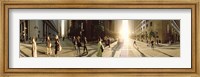 Framed Group of people walking on the street, Montgomery Street, San Francisco, California, USA