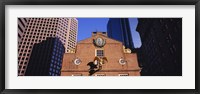 Framed Low angle view of a golden eagle outside of a building, Old State House, Freedom Trail, Boston, Massachusetts, USA