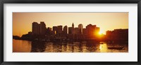 Framed Sunset over skyscrapers, Boston, Massachusetts, USA
