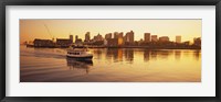 Framed Ferry moving in the sea, Boston Harbor, Boston, Massachusetts, USA