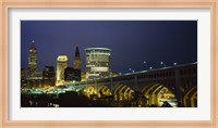Framed Detroit Avenue Bridge and City Lights