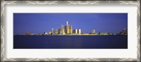Framed Detroit Waterfront Skyline