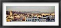 Framed High angle view of a cityscape, San Gabriel Mountains, Hollywood Hills, Hollywood, City of Los Angeles, California