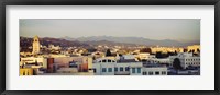 Framed High angle view of a cityscape, San Gabriel Mountains, Hollywood Hills, Hollywood, City of Los Angeles, California