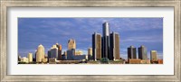 Framed Skyscrapers at the waterfront, Detroit, Michigan