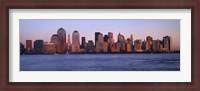 Framed Hazy Skyline View of NYC from the Waterfront