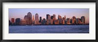 Framed Hazy Skyline View of NYC from the Waterfront