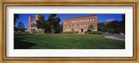 Framed Lawn in front of a Royce Hall and Haines Hall, University of California, City of Los Angeles, California, USA