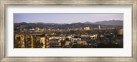 Framed High angle view of buildings in a city, Hollywood, City of Los Angeles, California, USA